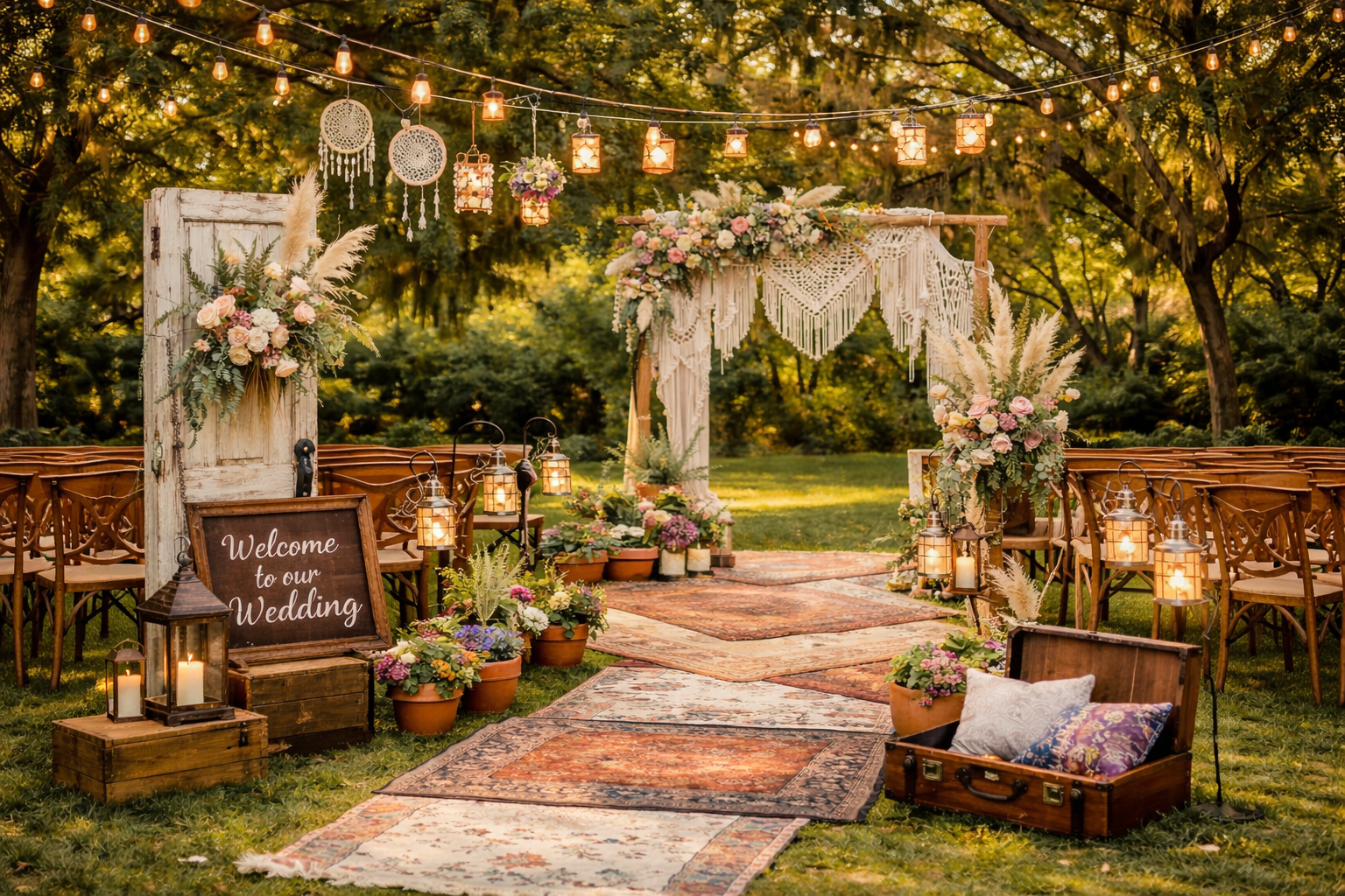 Unique Wedding Decoration Ideas for an Outdoor Lawn Ceremony